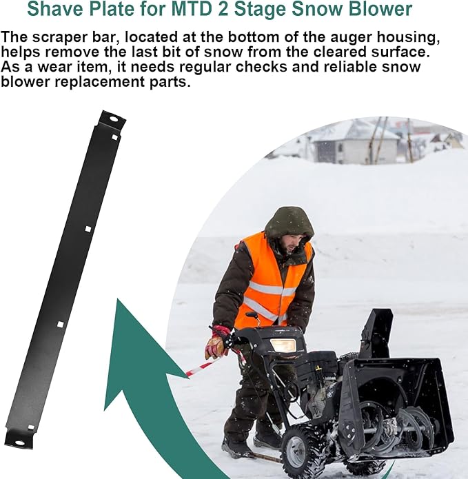 790-00120-0637 24" Shave Plate for MTD Snow Blower Scraper Bar Replacement for 784-5581A-0637 784-5581A-0662 784-5581