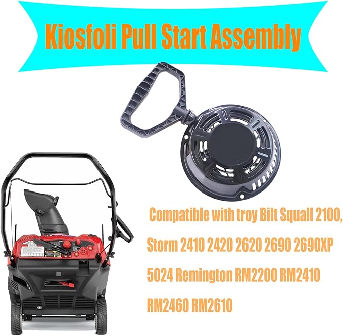 951-12418 Pull Start Compatible with Troy Bilt MTD Craftsman Yard Machines Cub Cadet 951-12408 208CC Recoil Starter 247.299340 Snow Blower 951-14151 Storm 2410 2620