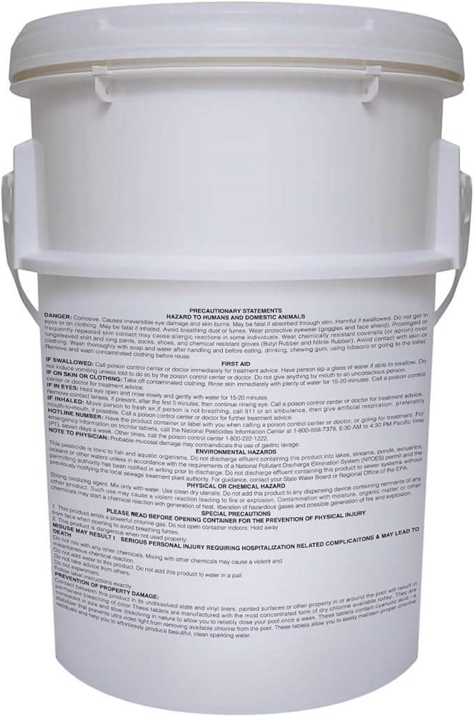 PROFELIZ 3 Inch Pool Chlorine Tablets, Slow-Dissolving Spa Sanitizer Eliminate Bacteria Algae Stabilized Chlorine for Swimming Pools Hot Tubs Spa Treatment (40lbs)