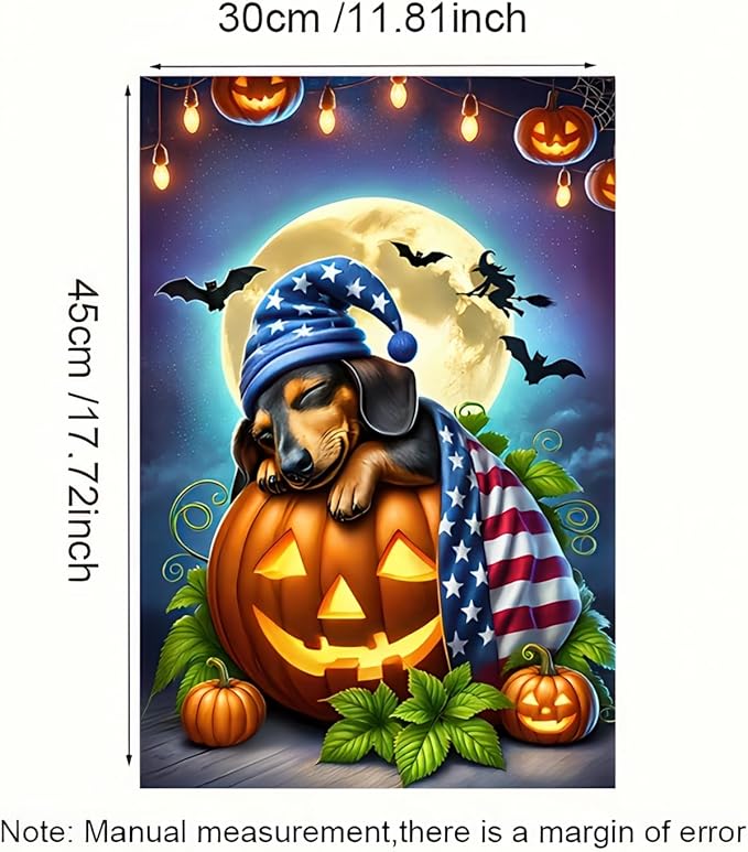 Patriotic American Flag Dachshund Dog 4th Of July Flowers Garden Flag 12x18 Inch Double Sided Vertical Decoration Yard Small Flag For Outside Holiday Seasonal Outdoor