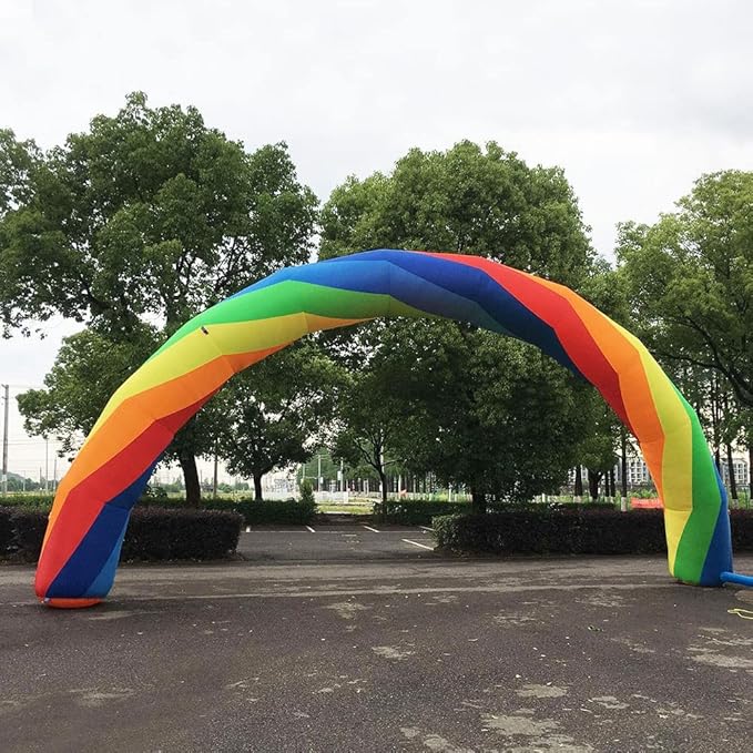 Giant Inflatable Rainbowed Arches Advertising Birthday Party Celebration Garden Decoration-Arch Blow Up Decorative Signs Event Entrance for 250W up General Blower(not Include) Open Size Under 5.5inch