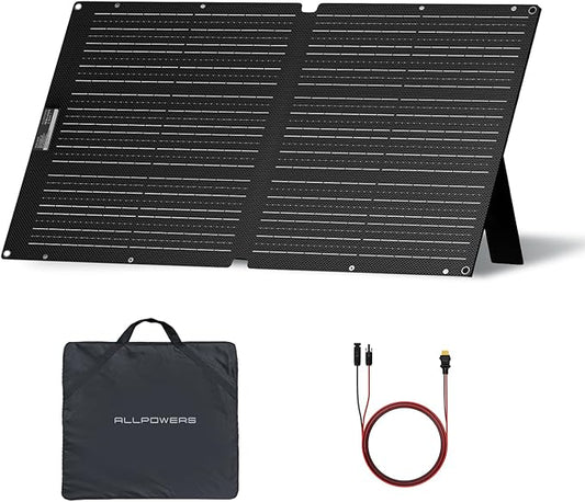 ALLPOWERS SE100 100W Portable Solar Panel Charger,High-Efficiency 23-25% Monocrystalline Solar Cell with IP68 Waterproof,Foldable Design for Outdoor Camping,Emergency Power,and Portable Generators