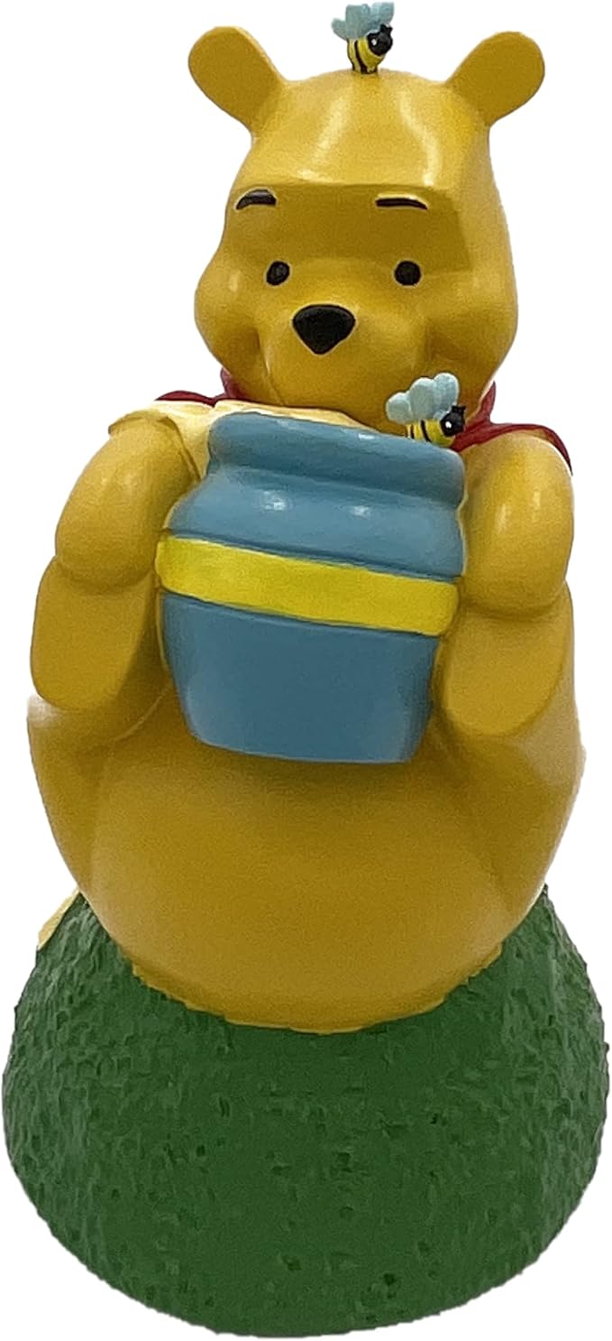 Disney Winnie The Pooh Rolling Honey Pot Everyday Outdoor Garden Statue, 7 inches Tall, Officially Licensed Disney Product