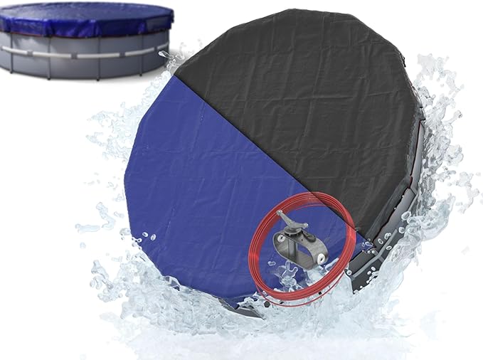 18 Foot Round Winter Pool Cover with Strong-Hold System | Triple-Layer 18 Ft Pool Covers for Above Ground Pools | 2-in-1 Swimming Pool Cover for Winter & Summer | Cold & UV Resistant 18Ft Poolcover