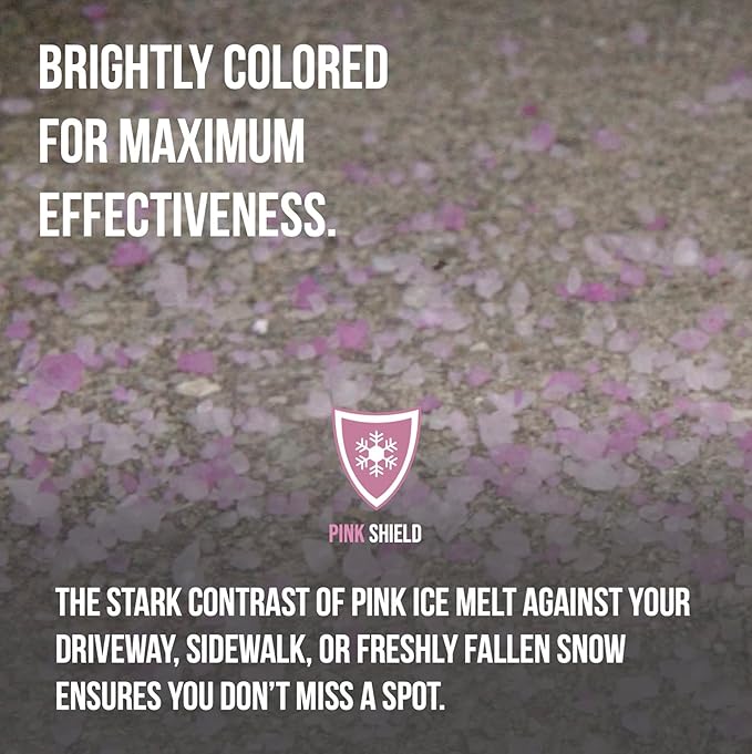 Pink Snow Shield Ice Melt (50 LBS) - A Pet Safe Ice Melt That is Effective Below Zero Degrees and is Safe for Our Children, Our Pets and Our Earth (4 Pack)