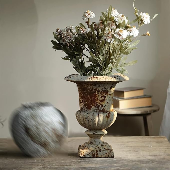 9 inch Retro Planters Urn Outdoor Planters Indoor Decor - Vintage Pots Tree Planter for Outdoors Patio,Garden,Indoor Vase for Office Livingroom Shelf Decor