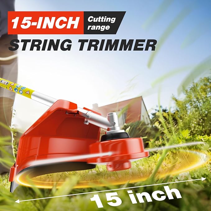 52cc 6-in-1 Gas Powered Weed Eater with Hedge Trimmer & Pole Saw - Multi-Attachment Brush Cutter,2-Stroke Lightweight Trimming Machine for Yard Maintenance