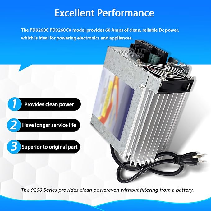 MINJIANG RV Power Converter, PD9260C PD9260CV 60Amp RV Inverter Converter Charger with Charge Wizard Inteli-Power 9200 Series Converter/Charger for RV Camper Caravans