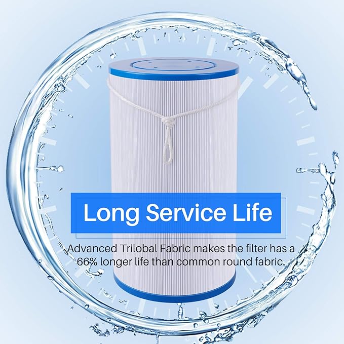 POOLPURE Spa Filter Replaces Watkins 303279, PFF42TC-P4, 5CH-37, 78460, FC-2402, Lifesmart, Freeflow, AquaTerra, Hydromaster, Grandmaster, Simplicity, Bermuda Hot Tub Filters 2PACK
