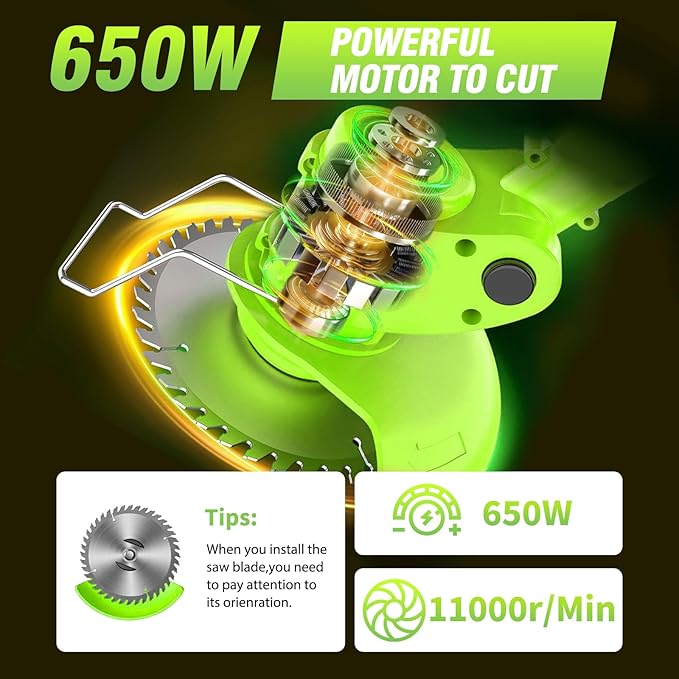 ALSO GO 24V Electric Weed Wacker, Cordless Weed Trimmer, Battery Powered Grass Trimmer with 2pcs Batteries, 3 in 1 Weed Eater with Wheels, Stringless Lightweight Grass Cutter for Lawn Garden Yard