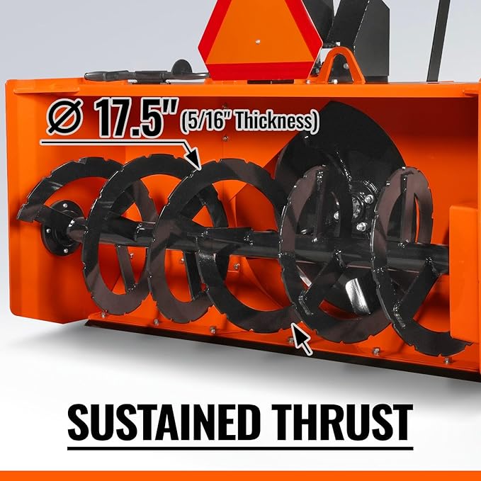60" 3 Point PTO Snow Blower 24" Impeller Diameter 360° Snow Chute (PTO Shaft Included with Slip Clutch), 25-65 HP, Model TSB60T