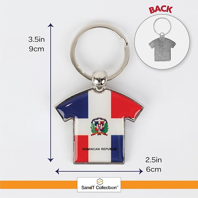 SandT Collection Dominican Republic Flag Keychain - T-Shirt
