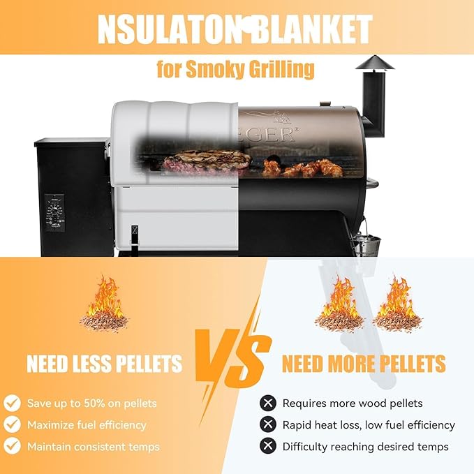 Grill Blanket for Pit Boss Austin XL, 1000 and 1100 Series Grills, Thermal Insulated Blanket Warmer for Pit Boss 67343, 1000 Traditions, 1000SC Grill Models, Ideal for Outdoor Grilling