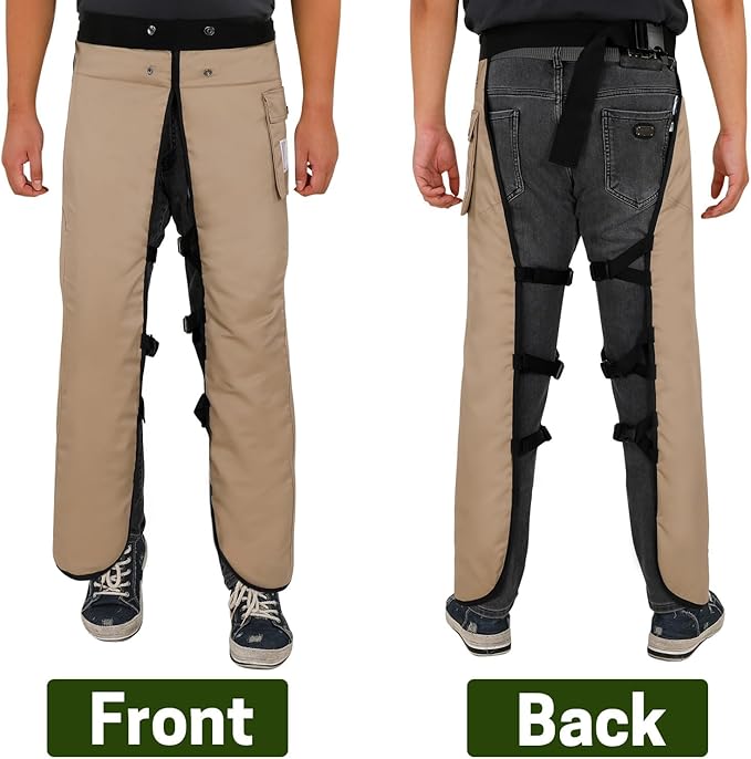 Chainsaw Chaps Apron Wrap 8-layer for Men/Women Loggers Forest Workers Protective Chain Saw Pants Adjustable