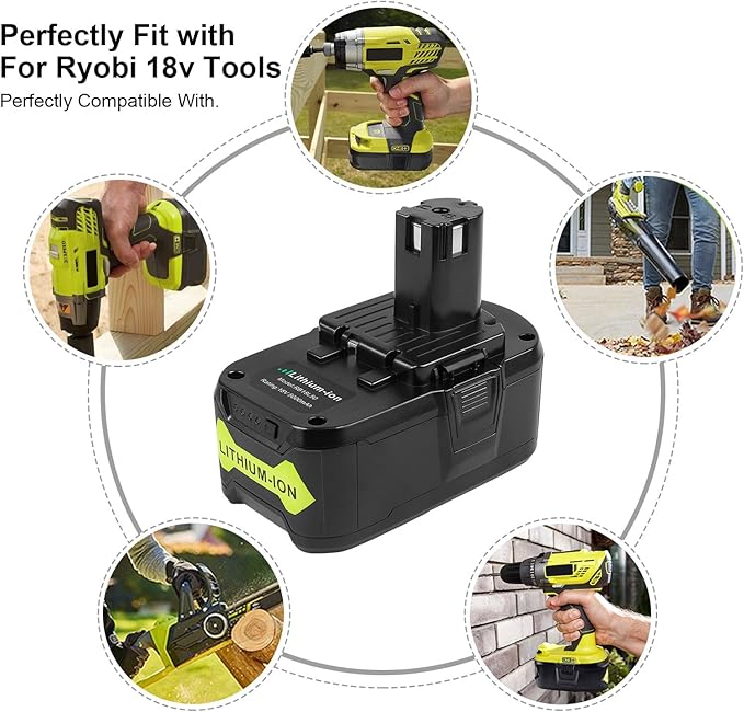 ARyee Upgrade 6.0Ah Lithium Replacement Battery for Ryobi 18V ONE+ Cordless Power Tool Compatible with P102 P103 P104 P105 P107 P108 Lithium Battery