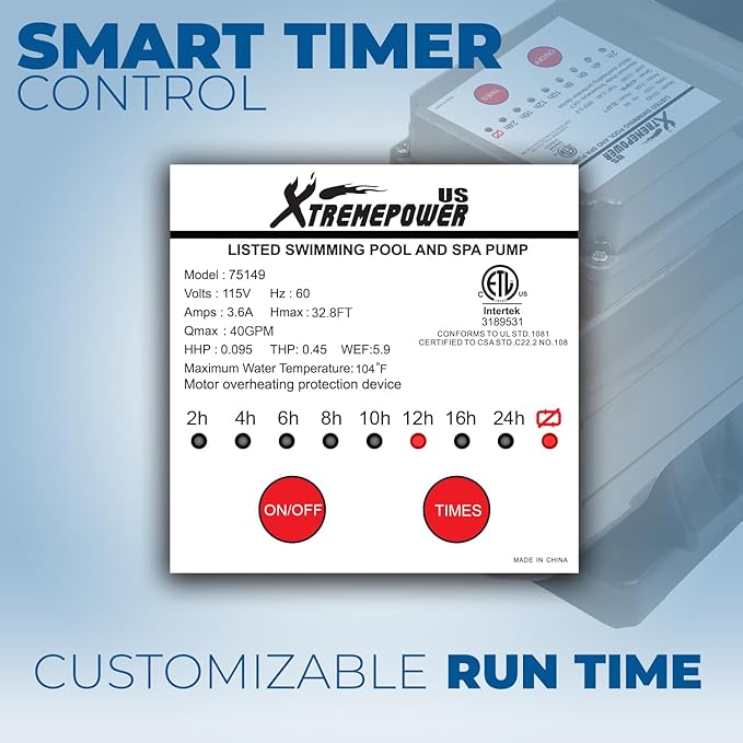 XtremepowerUS 13" Sand Filter with 0.75HP Digital Programmer Timer 2640GPH Above Ground Swimming Pool Pump Set