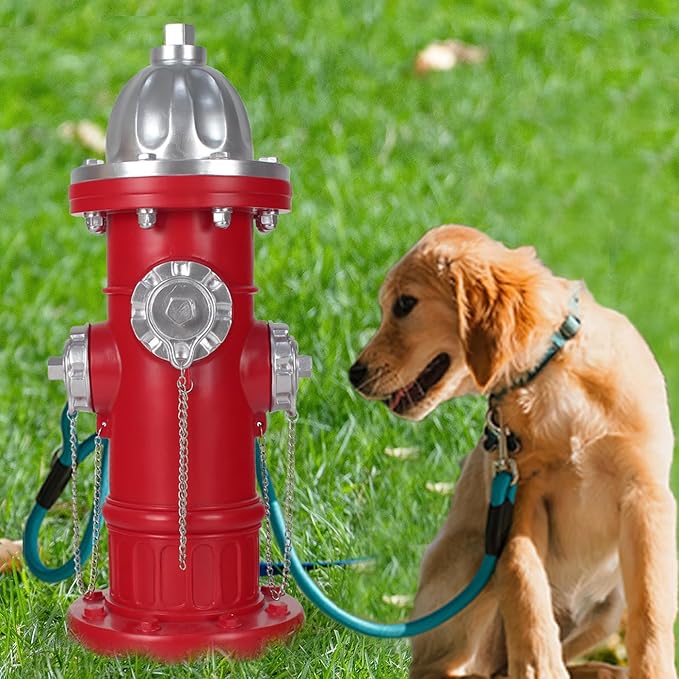 Dog Fire Hydrant Pee Post Statue with 4 Stakes, Puppy Fire Hydrant for Dogs to Pee On Fake Hydrant Statue Pee Post Training Tool Yard Garden Lawn Ornament Outdoor Statue