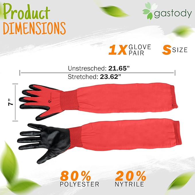 Gastody™ Long Sleeve Gardening Gloves Women and Men - Long Cuff Garden Gloves, Multipurpose Heavy Duty Outdoor and Indoor