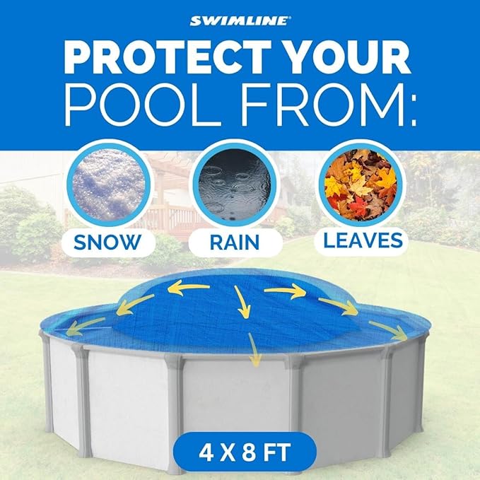 SWIMLINE HYDROTOOLS Air Pool Pillow for Above Ground Pools Cover Winterizing Guardian Premium | 4 x 8 ft Cushion Float for Under Pool | Rope Included | Cold Resistant Thick | 11485