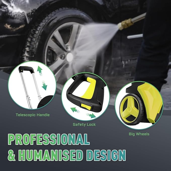 Pressure Washe Touch Screen Adjustable Pressure Power Washer with 4 Quick Connect Nozzles,Inlet Hose & Filter, Foam Cannon for Cars/Fences/Driveways Cleaning