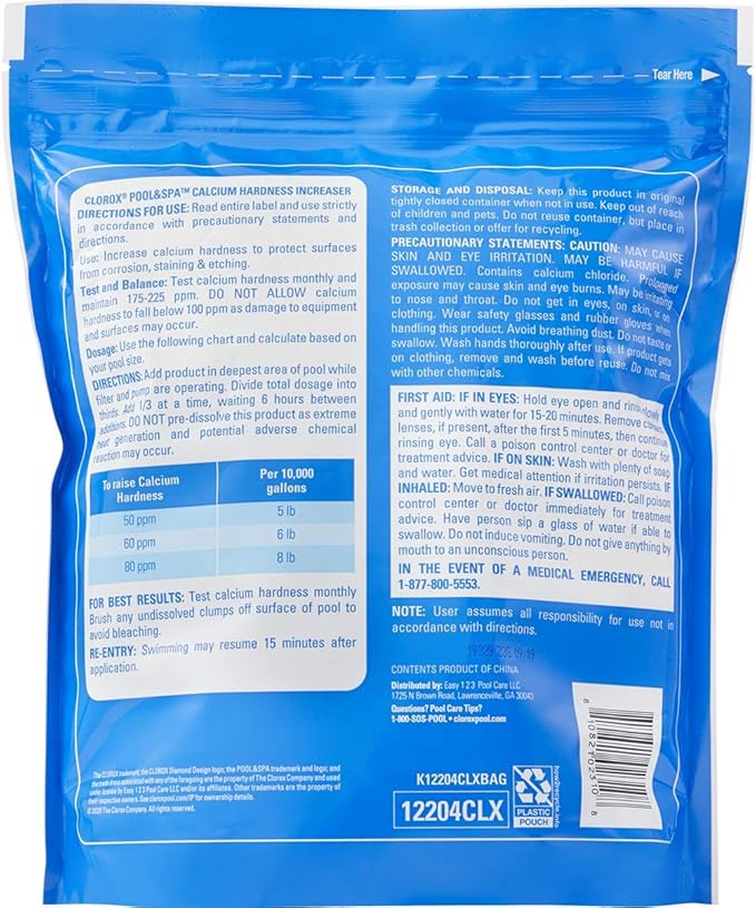 Clorox® Pool&Spa™ Swimming Pool Calcium Hardness Increaser, Prevents Corrosion, Etching and Staining, 4LB (Pack of 2)