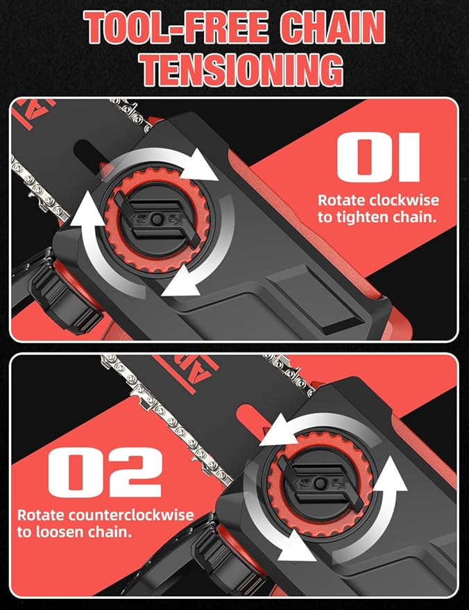 12 Inch Brushless Electric Chainsaw Cordless, Compatible with Milwaukee M18 Battery, Auto Oiler, 44.3 FT/S Powerful Cutting, Low Kickback, Battery Powered Chainsaw for Trees Pruning Wood Cutting