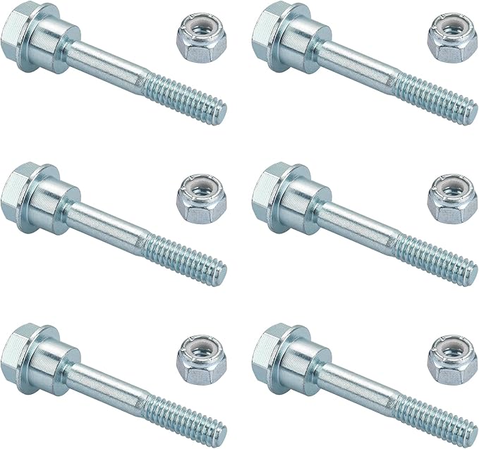 Snow Blower Shear Pins Replacement for Husqvarna 580790401 Shear Bolts & Nuts Kit Fit for Husqvarna Craftsman Poulan 2 Stage Snow Blowers - 6 Packs