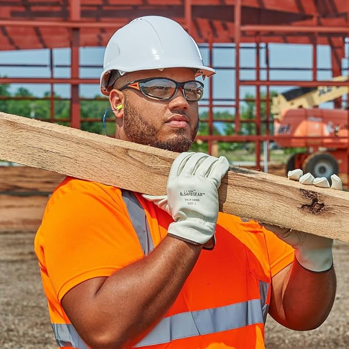 J. J. Keller & Associates, Inc. SAFEGEAR Cowhide Leather Work Gloves with Keystone Thumb