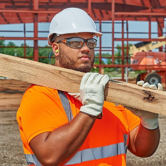 J. J. Keller & Associates, Inc. SAFEGEAR Cowhide Leather Work Gloves with Keystone Thumb