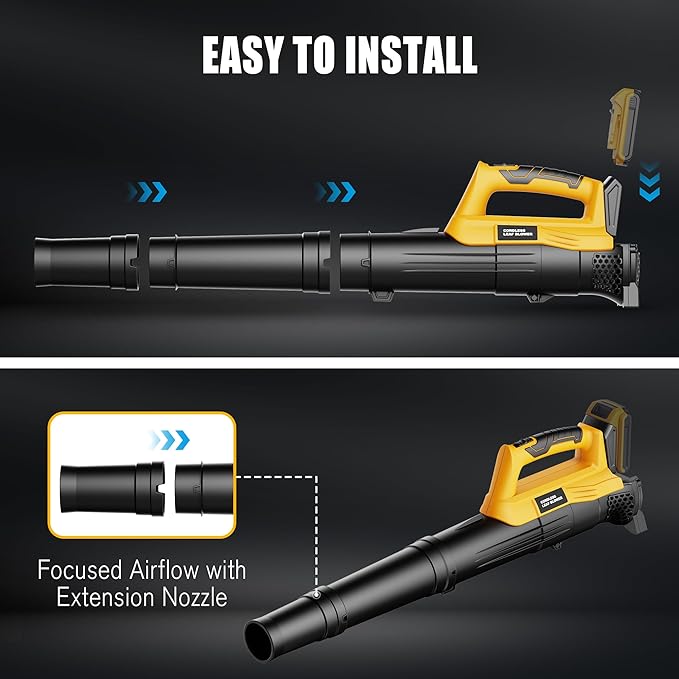 Ultra Lightweight Cordless Leaf Blower Compatible with Dewalt 20V MAX XR Battery (No Battery) - 400 CFM/130 MPH Electric Leaf Blowers for Deck, Patio, Driveway,Yard,Garage Cleaning (Tool Only)