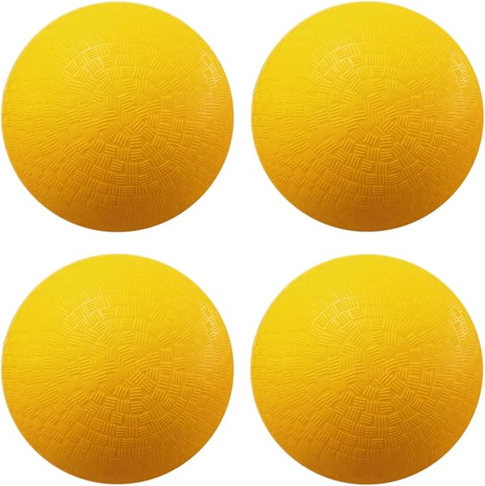 AppleRound 8.5-inch Dodgeball Playground Balls, Pack of 4 Balls with 1 Pump, Official Size for Dodge Ball, Handball, Camps and Schools
