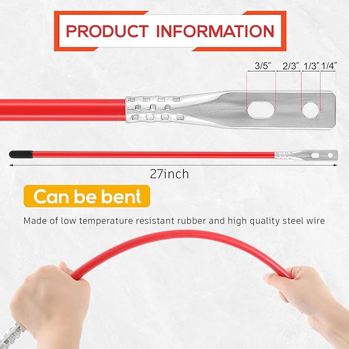 Lasnten 4 Pcs 27 Inch Snow Plow Blade Markers Guide Kit Boat Trailer Poles Steel Wire Inside Bolt on Bumper High Visibility Easy Installation for ATV Western Snowplows Trucks