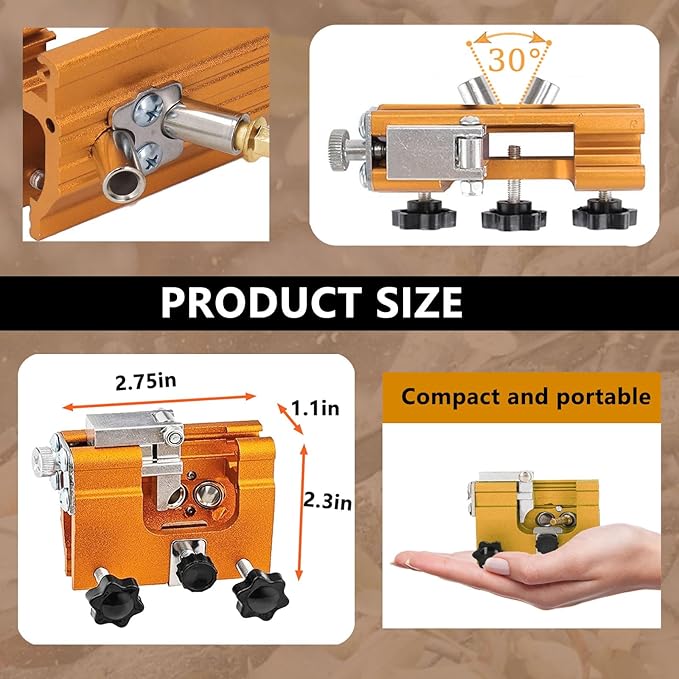 Chainsaw Sharpening Jig, Portable Hand Chain Saw Sharpener Tool with 8 Titanium-Plated Bits, Gloves, Storage Bag & Brush, Chainsaw Sharpener, Chainsaw Sharpener Kit for 4"-22" Chainsaw & Electric Saws