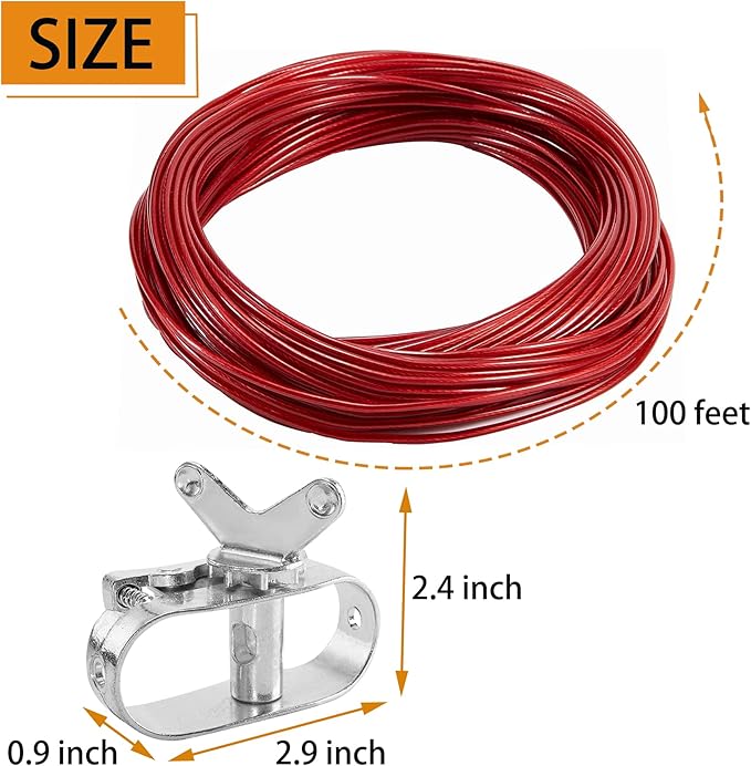 Pool Cover Cable and Winch - 100CW Heavy-Duty Pool Cover Cable and Ratchet for Securing Above Ground Swimming Pool Covers