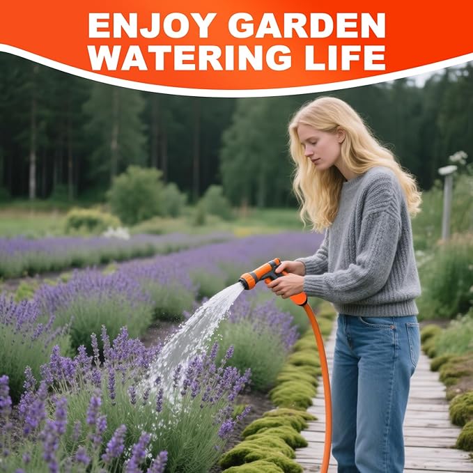 YOTOO Heavy Duty Hybrid Garden Lead in Water Hose 5/8-Inch by 6-Feet 150 PSI, Kink Resistant, All-Weather Flexible with Swivel Grip Handle and 3/4" GHT Solid Brass Fittings, Orange