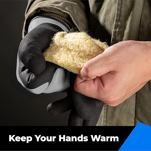 toolant 100% Waterproof Gloves Bulk Pack, 3 Pairs, Winter Work Gloves for Extreme Cold, Touchsreen, Warm Gloves for Freezer, Fishing and Gardening, With Grip, Grey, X-Large