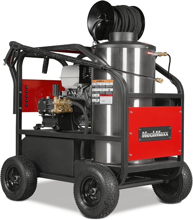 4000 PSI 4 GPM Honda GX390 389CC 11.7HP E-Start Engine Hot Water Pressure Washer with Hose Reel, HPW40H