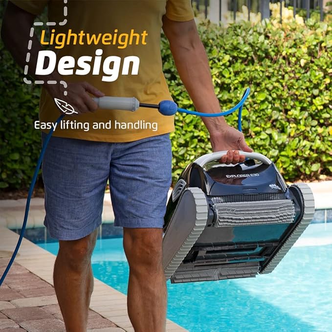 Dolphin 2025 Model Explorer E30 Wi-Fi Automatic Robotic Pool Vacuum Cleaner, Wall Climbing, Waterline Scrubber Brush, Ideal for Inground Pool 50 FT in Length