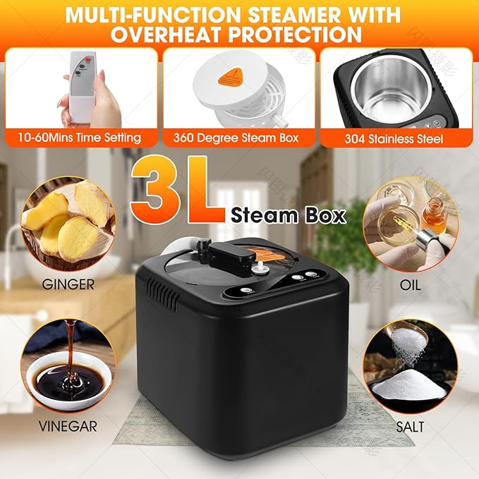 Sauna Box，Portable Sauna for Home with 3L 110V Steamer, 9 Levels, Folding Chair, Extra Large Size (71''*35''*35''), Full Body Sauna Tent for Relaxation, Detoxification