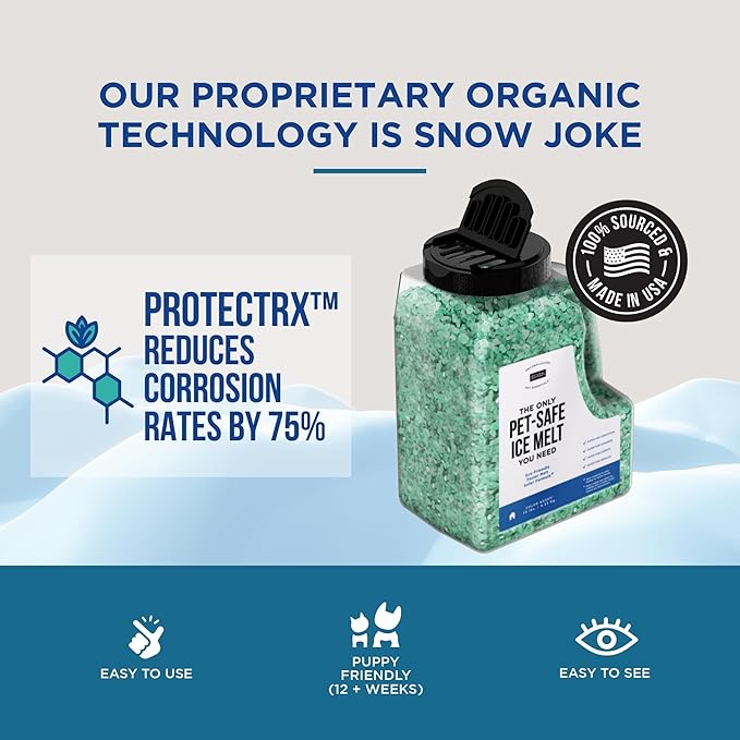 Natural Rapport Pet Friendly Ice Melt - Calcium Chloride Free, Pet Safe Ice Melter, Rock Salt Alternative - Time Release Deicer Formula Lasts 3X Longer (18 lb)