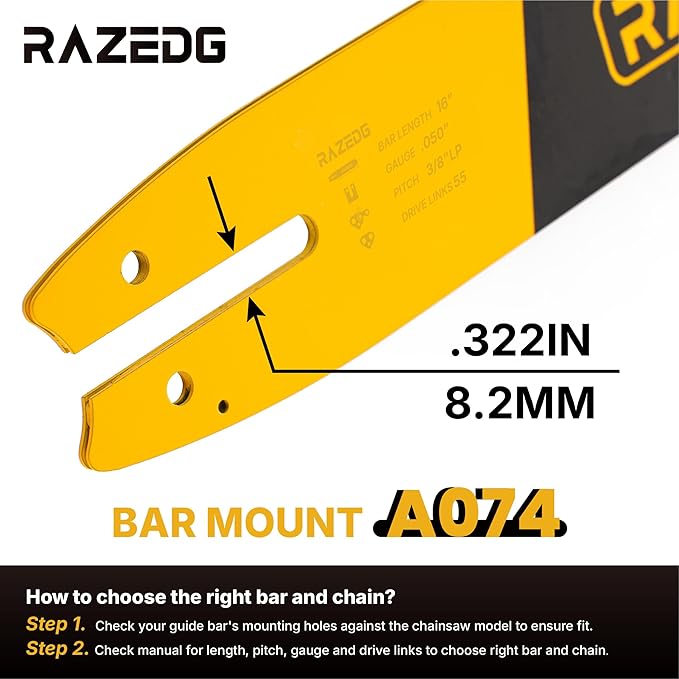 16 Inch Chainsaw Bar and Chain Combo, 3/8" LP Pitch, 050" Gauge, 55 Drive Links, Fits STIHL 021, MS 170 MS 180, MS 180 c, MS 210, MS 211, and More - S55 (1 Bar + 3 Chains)