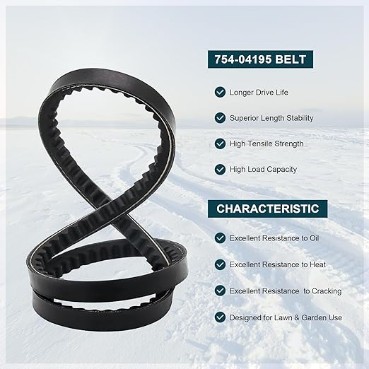 754-04195 954-04195A Auger Drive Belt Snow blowers Replacement 1/2"x 37" for MTD Troy Bilt Cub Cadet 954-04195 754-04195A
