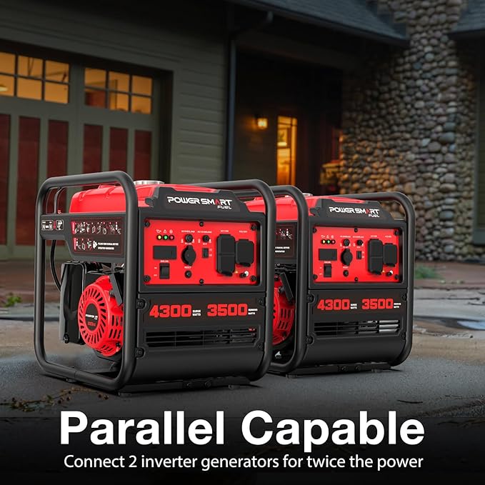 PowerSmart 4300-Watt Portable Generator with Inverter Technology, 30 Amp for Home Use and Emergency Backup