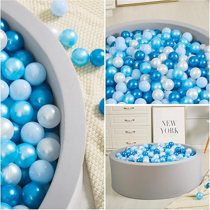 TRENDPLAY Plastic Balls for Ball Pits 2.2 Inch, Pack of 50 100 200 500 Hollow Balls, Perfect for Toddler Baby Pools,Party,Festival Decoration