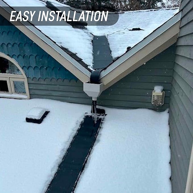 RHS Snow Melting System - Roof and Valley Heater - Snow and Ice Melting Mats - Ice Dam Prevention - Color Black - American Made - Melts 2 Inches of Snow per Hour (10' ft. x 13" in.)