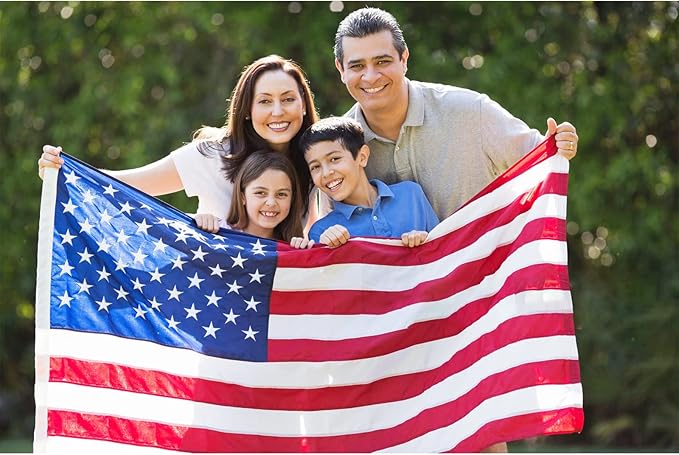 Homissor American Flag 4x6 Heavy Duty Outdoor USA US Flags for Outside Embroidered Stars Sewn Stripes Indoor With Brass Grommets