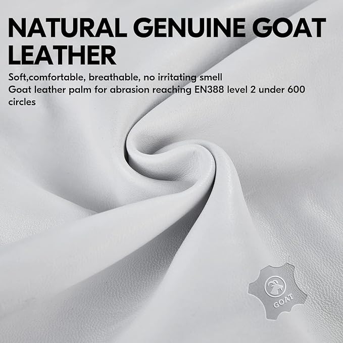 Vgo... 1Pair Chainsaw Gloves, 12-Layer Chainsaw Protection on Left Hand Back,Goat leather Work Gloves, Mechanic Gloves