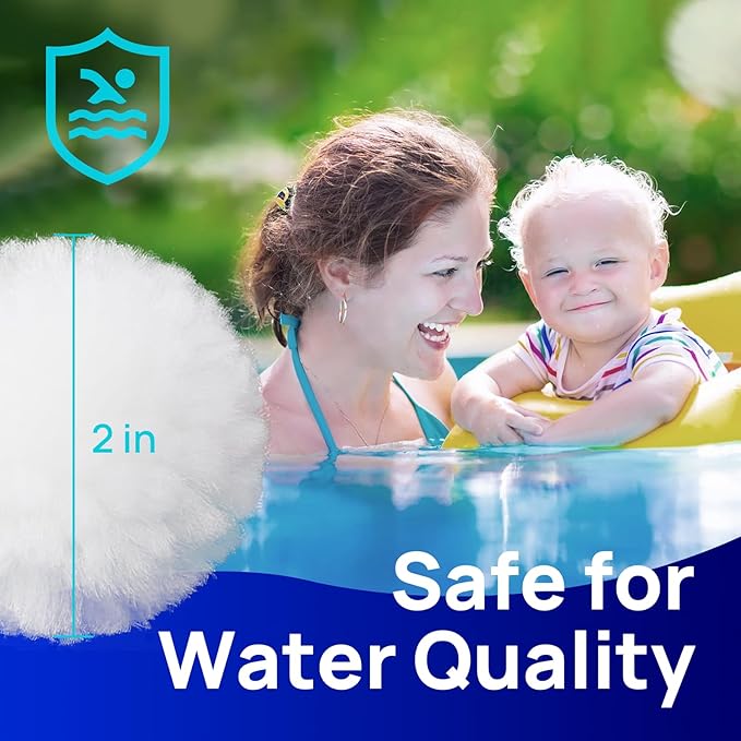 AQUASTRONG Pool Filter Balls for Sand Filters, 4.6 lbs Reusable Pool Sand Filter Balls (Replaces 150 lbs Pool Filter Sand), Efficient Water Filtration Pool Filter Balls for Swimming Pools