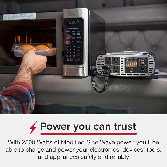 Cobra PURE SINE 400W Power Inverter and PRO 2500W Professional Grade Power Inverter Bundle