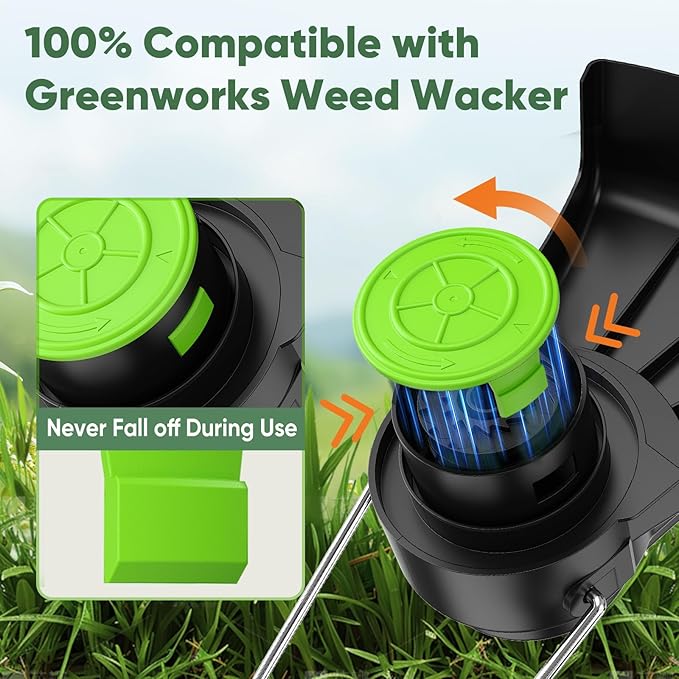 4 Pack String Trimmer Replacement Spool Cap for Greenworks, Weed Wacker String Parts Trimmer Line Cap Covers Compatible with Greenworks Cordless Weed Eater